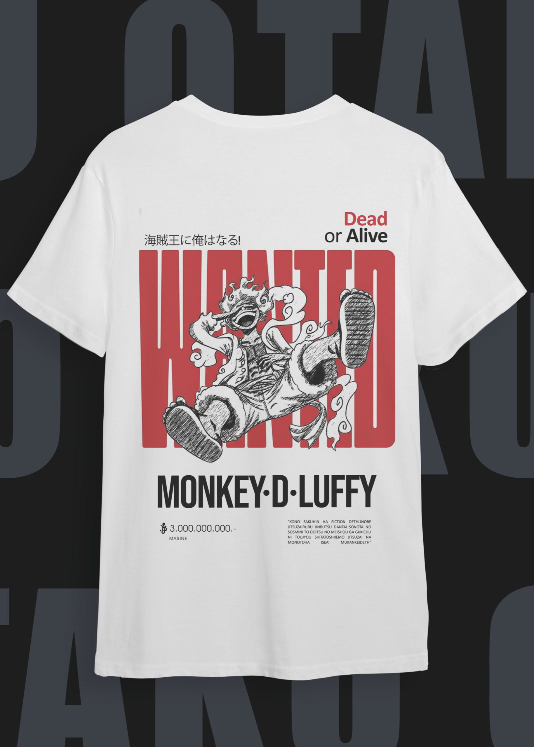 OTAKU CLOTHING Monkey D.Luffy Wanted Tshirt 05 - Image 1
